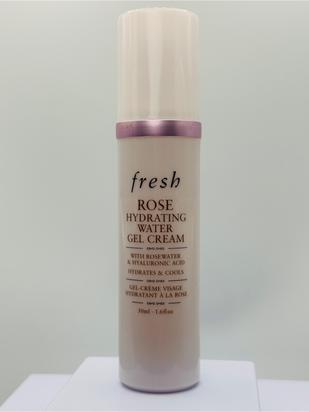 fresh Rose Hydrating Water Gel Cream — Pale Pink and White Bottle